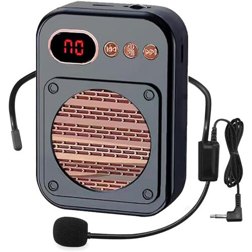 Portable Voice Amplifier,Bluetooth Rechargeable Personal Voice Amplifier, PA System Speaker Power Amplifiers Loudspeaker for Teachers(S25 Wired Beige)