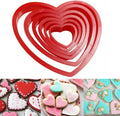 6PCS Heart Cookie Cutters,Plastic Heart Shaped Biscuit Cutters for Valentine's Day