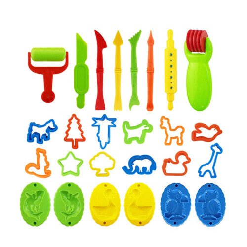 (B) 26x Fun Kid Play Doh Tool Set Dough Mould Mold Toy Cutter Modelling Craft Gift