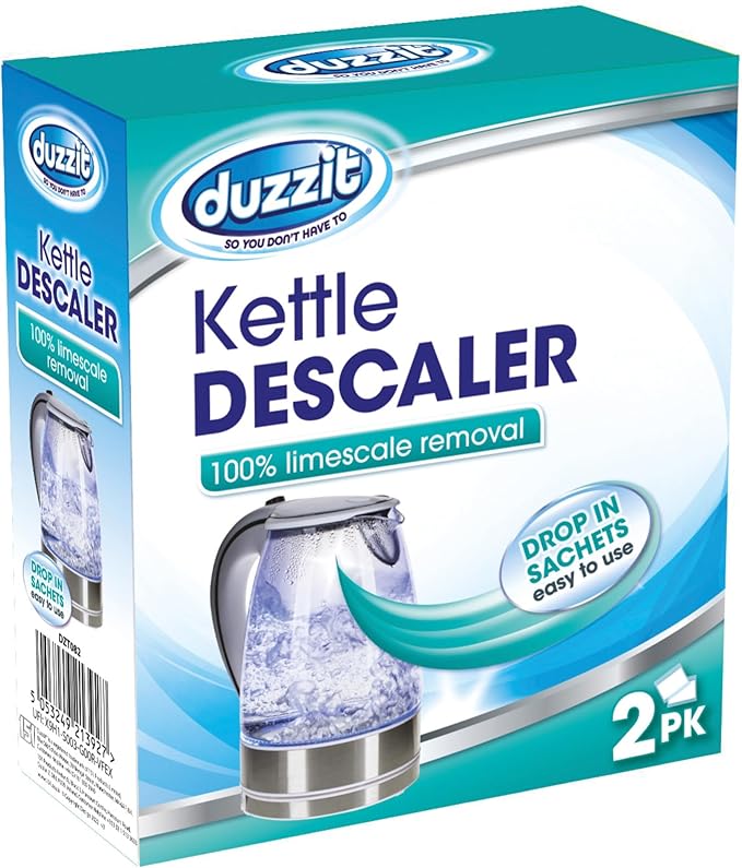 Duzzit Kettle Descaler Limescale Remover Easy To Use Drop In Sachet, Blue, (Pack Of 2)