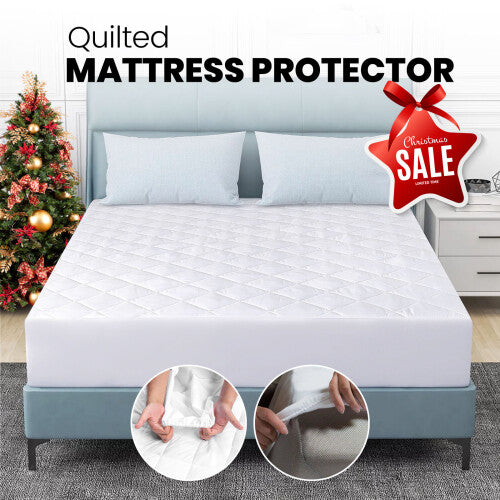 (Double) Extra Deep 30CM Quilted Mattress Protector Topper Cover Single Double King Size EXTRA DEEP QUILTED MATRESS PROTECTOR FITTED BED COVER
