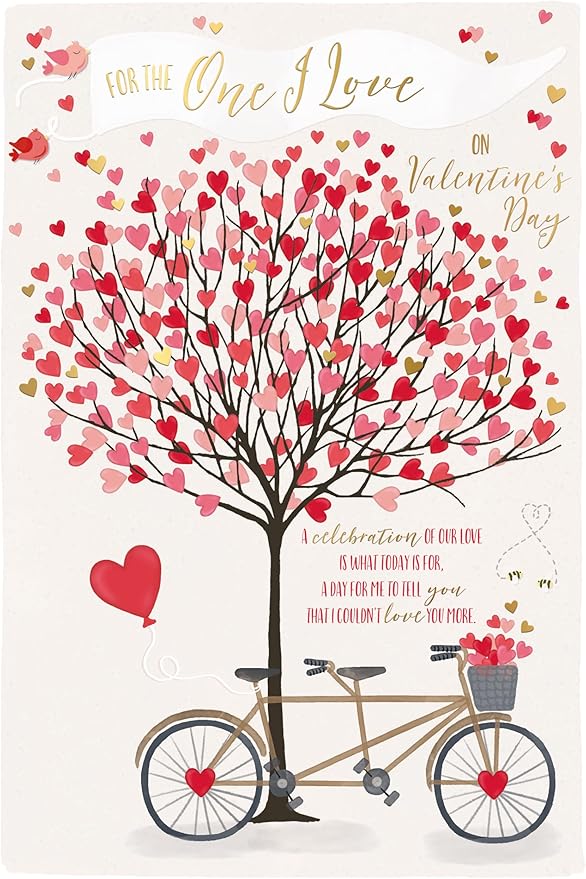 Wishing Well Luxury Valentine's Day Card For The One I Love, Fun Design With Gold Foil Detail And Loving Words Studios. Size 6 x 9 inches
