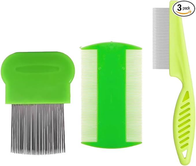 Comb, 3 Pcs Double Sided Combs, Stainless Steel Tooth Comb, Hair Styling Comb Set