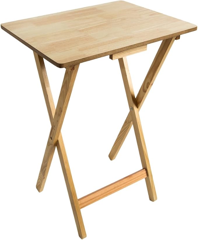 Home Vida Folding Snack Table, Wood, Natural