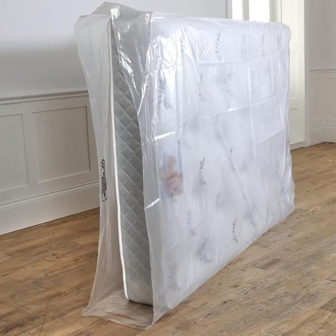 BSSPOKE 500 Guage Double Mattress Bags for Storage Durable Mattress Storage Bag for Moving & Storage – Perfect Fit, Ultra-Strong Material – Keep Your Mattress Like New! (4ft6 - Double)