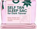 Self Tan Sleep Sac – Dark Tan Edition (Pink) – Protect Sheets from Dark Tanner - No Transfer Guarantee – 100% Silky Cool, Thicker Bottom, Lightweight Top, Foot Openings – Large Roomy Comfy