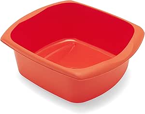 Addis Large Rectauglar Washing Up Bowl, Flame Orange, 9.5 LTR