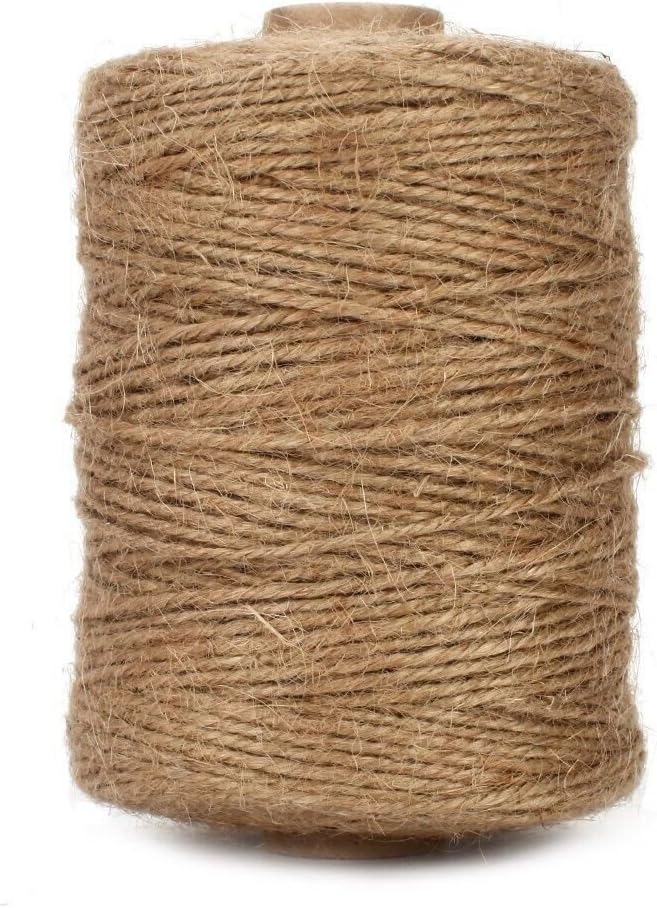 tenn well 1.82mm Jute Twine String, 500 Feet 152M Natural Jute Garden String for Gift Wrapping, Floristry, Gardening and DIY Crafts Decoration (Brown)