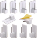 Self Adhesive Hooks,10 Packs Self-Adhesive Window Hooks Adhesive for Net Curtain Rods,Plastic Sticky End Hook