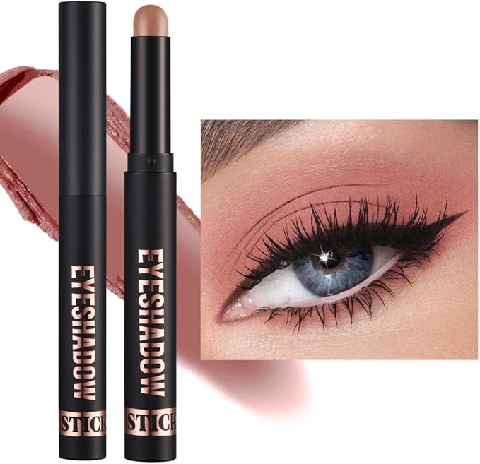 Eyeshadow Stick Soft Creamy Matte Shimmer Eye Shadow Pencil Crayon Highlighting Pigmented Shiny Eyeshadow Pencil Waterproof Classy Shimmer Eye Shadow Sticks (#12)