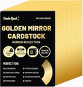 A4 Golden Mirror Cardstock Paper, 25 Sheets 250gsm/92Ib Metallic Reflective Paper for Crafts, Foil Cardstock for DIY Projects Birthday Party Decoration UAP19GD25