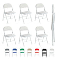 (PACK OF 6, WHITE) 1/2/4/6 Faux Leather padded Foldable Chairs