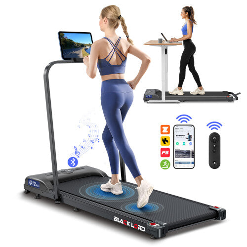 BLACK LORD Treadmill Walking Pad Gym Fitness Foldable handrail Black