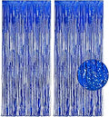 Dark Blue Tinsel Backdrop Curtain - GREATRIL Party Streamers Backdrop Foil Fringe Curtains for Birthday/Bachelorette/Bridal Shower/Wedding/Engagement Decorations - 1m x 2.5m - Pack of 2