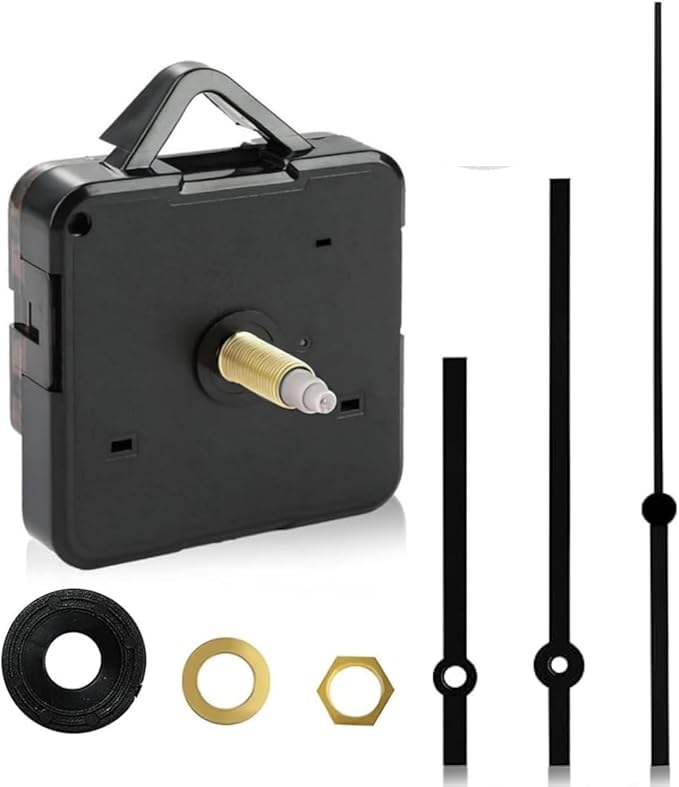 1Set Clock Mechanisms Battery Powered,Silent Quartz Clock Mechanism Movement Long and Short Shaft，DIY Quartz Wall Clock Mechanisms,Motor Replacement Repair Parts Kits (Black)