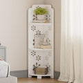 Dripex White Corner Shelf, Free Standing Shelf, Floor Storage Unit for Bathroom, Living Room or Bedroom(3 Tier Flower Style)