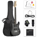 39" Full-Size GST Electric Guitar Kit w/20W AMP for Beginners,Black