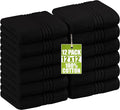 Utopia Towels - 12 Pack Luxury Wash Cloths Set (30 x 30 CM) 100% Cotton Ring Spun, Highly Absorbent and Soft Feel Washcloths for Bathroom, Spa, Gym, and Face Towel (Black)
