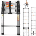 Telescopic Loft Ladder Collapsible Step Ladders Securing Bolt 3.2m/10.5Ft 3.2M EN131 11 Steps Extension Ladder DIY Multi Purpose