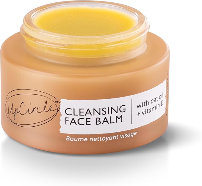 UpCircle Cleansing Face Balm with Apricot 55ml - Natural Cleanser To Remove Makeup, Including Waterproof Mascara + Clear Blackheads - Sea Buckthorn, Oat + Rosemary Oil - Vegan + Cruelty-Free
