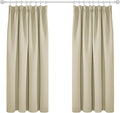Deconovo Super Soft Curtains Thermal Insulated Pencil Pleat Room Darkening Curtains for Livingroom 46 x 54 Beige 2 Panels