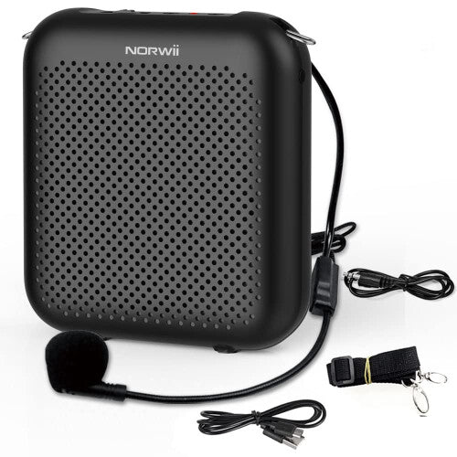 S358 Portable 2000mAH Rechargeable Voice Amplifier with Wired Microphone Headset & Waistband, Personal Microphone and Speaker for Teachers Tour Guides