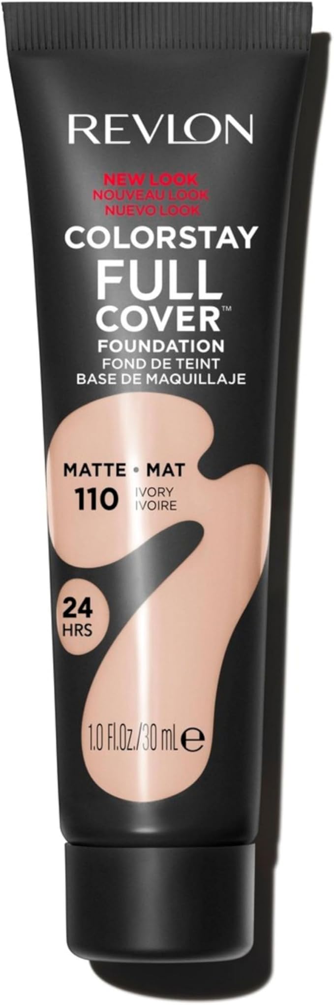 Revlon ColorStay Full Cover Longwear Matte Foundation, Heat & Sweat Resistant Lightweight Face Makeup, Ivory (110), 30ml