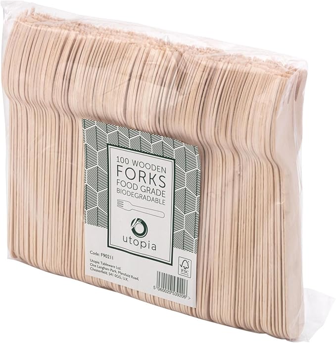 Utopia Birch Wood Fork 6.25inch / 16cm, F90211-000000-B01010, Pack of 100