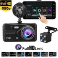 4-Inch Dual Dash Cam: Front 1080P, Rear 720P, Night Vision, IPS Touch, PiP, G-Sensor, Parking Monitor