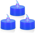 12 Pack LED Tea Lights, Blue Light, Blue Base[Energy Class A]
