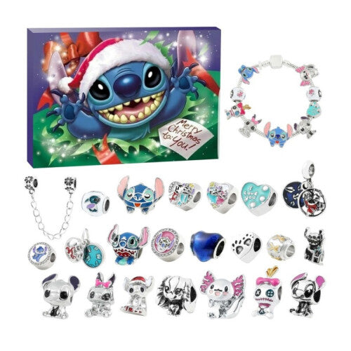 (Lilo & Stitch A) 2024|2025 Christmas Advent Calendars DIY Charm Bracelet Set  24 Days Surprise Gift