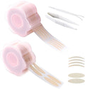 1200 Pcs Eyelid Tape, Invisible Double Eyelid Lift Strips Instant Eyelid Stickers, Self-Adhesive Eye Tapes Fiber for Hooded Droopy Uneven Mono-eyelids, Big Eye Tools with Fork Rods & Tweezers