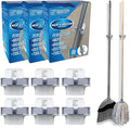 Mop & Broom Holder - Broom Holder Wall Mounted Gripper - Brush Hanger Self Adhesive - Perfect to Use on Cupboards, Bathroom, Sheds and Garage (Pack of 3 (6 Holders)
