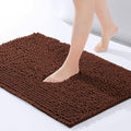 Hafaa Bath Mat Non Slip Anti Mould – Brown Chenille Bathroom Mat 40 x 60 cm Machine Washable Bath mats Super Absorbent Extra Soft Fluffy Shower mat