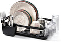 Anika Kitchen Dish Drainer & Drying Rack/Removable Drip Tray & Cutlery Holder/Large Capacity for Kitchen Counter in Black 69049