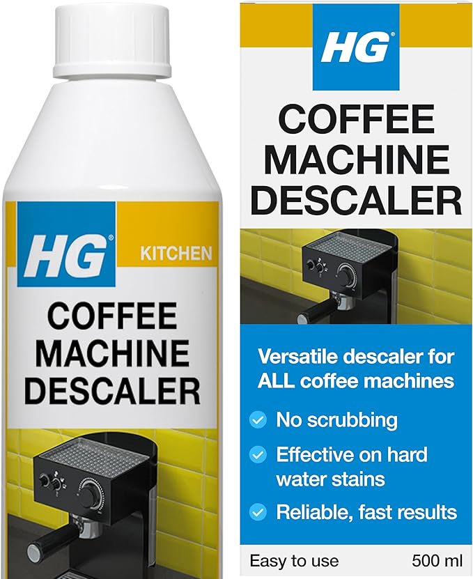 HG Coffee Machine Descaler, Tough Scale Remover for Espresso & Pod Machines – 500ml