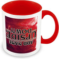 MUGGZ Personalised Strange Mug – “Upside Down” – Red Handle – Custom Fan Gift Cup