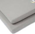Clair de Lune Cot Bed Fitted Sheets 140 x 70 cm 100% Soft Cotton Jersey (Grey, Pack of 2)