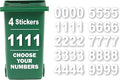 4 x Bin Numbers for Wheelie Bins, 0-9, Dustbin Stickers, Easy Application 17.5cm Stick On Number Stickers - Weatherproof Self Adhesive Vinyl (Number 1)