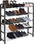 KEPLIN 5 Tier Shoe Slots Rack - Space Saving Shoe Storage Organiser with Quick, Tool-Free Assembly - Shoe Slots Holds 15-20 Pairs - Dimensions (L) 75.5cm x (W) 18.5cm x (H) 75.5cm - Black