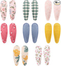 16 PCS Toddler Snap Hair Clips for Fine Hair Flower Bows Barrettes Fully Lined Alligator Clips Baby Side Clips Versatile Fabric Hair Accessories for Baby Infants Toddler Kids (Set 1)