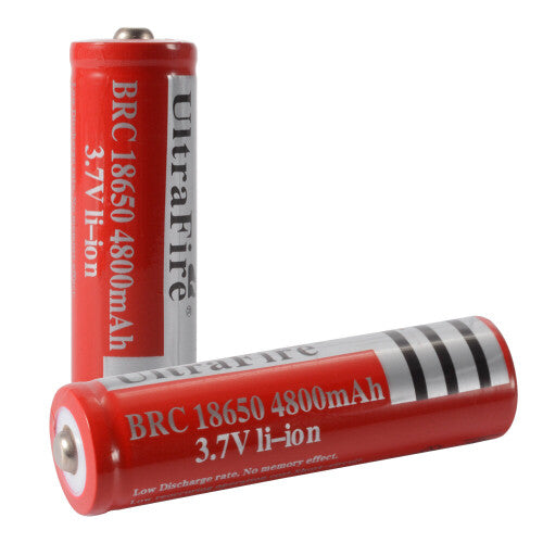 2x BRC 18650 4800mAh Rechargeable Li-ion Battery, 3.7V - High Capacity, Low Internal Resistance, Overcharge/Overdischarge Protection