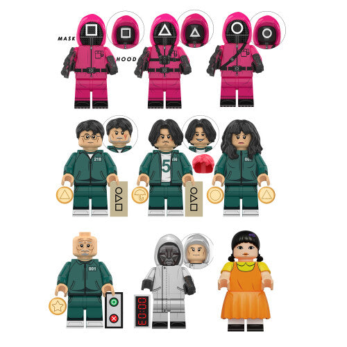 9PCS Anime Collect Children Blocks MiniFigures Toys Fit Lego