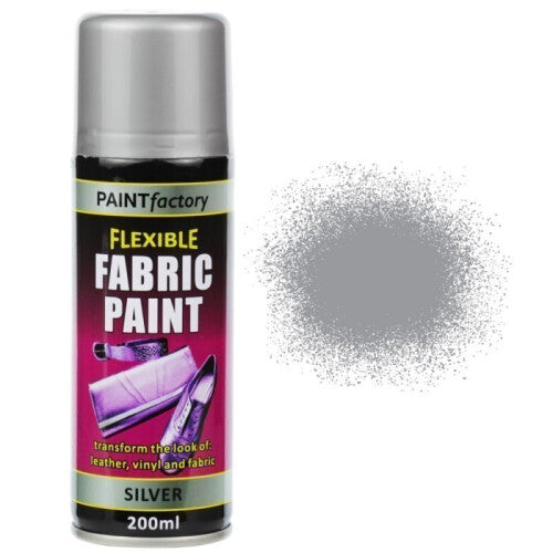 Silver Fabric Spray Paint 200ml Flexible Clothes Aerosol