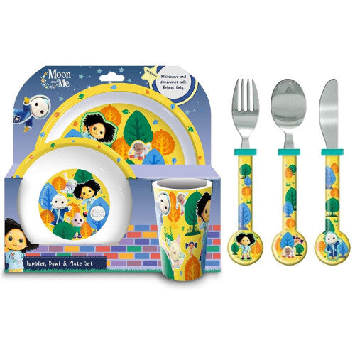 Moon and Me Kids 6 Piece Dinner Set - Plate/Bowl/Cup/Knife/Fork/Spoon