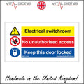 (200 x 100mm - 8 x 4, Sticker / Sav - White Background) ELECTRICAL SWITCHROOM ACCESS KEEP THIS DOOR LOCKED SIGN MU164 SAFETY STICKER