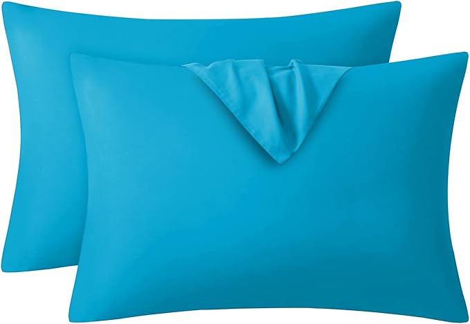 Pamposh Pillow Cases 4 Pack - Standard Size 50 x 75 cm - Double Brushed Premium Microfibre Envelope Closure Pillow Covers - Hypoallergenic Pillowcases Set Of 4 (Blue, 50 X 75 (Pack of 4))
