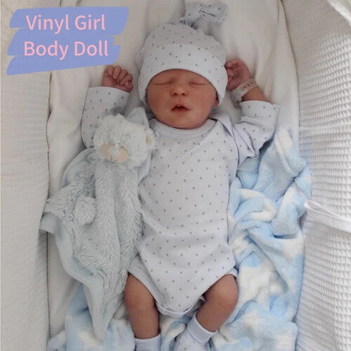 (Girl Body Doll) 43CM Reborn Baby Doll Cloth Preemie Doll Already Finished 3D Painted Skin