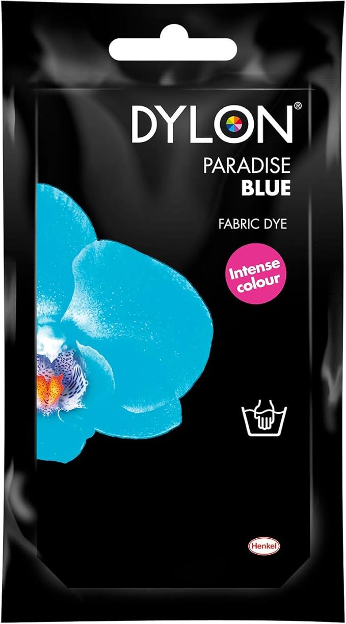 DYLON Hand Dye, Fabric Dye Sachet for Clothes, Soft Furnishings and Projects, 50 g - Paradise Blue