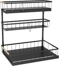 3-Tier Pull-Out Under Sink Organiser - Metal Cabinet Drawers, 2 Pack, Black